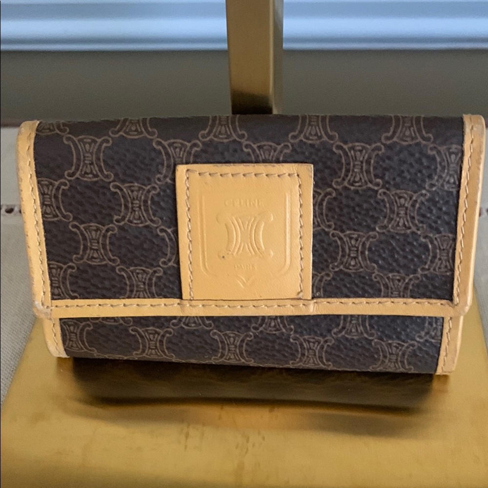 Celine Brown and Tan Monogram key holder
